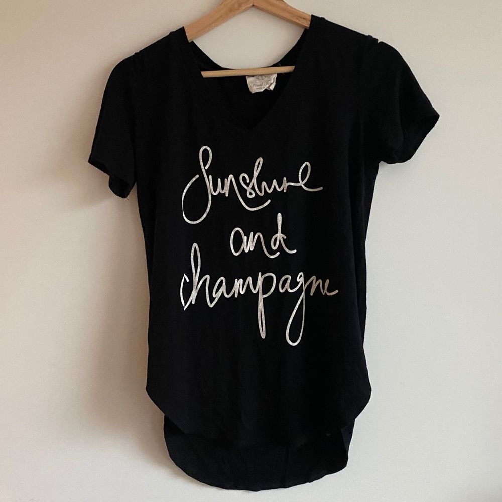 Lounge Tee - Sunshine and Champagne - B & W
